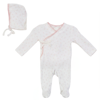 Girls Fake Wrap Cherry Rib Stretchie