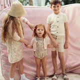 Girls Cotton Floral Bubble