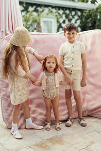 Girls Cotton Floral Bubble