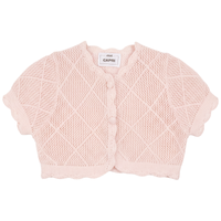 Girls Cotton Knit Crochet Cardigan