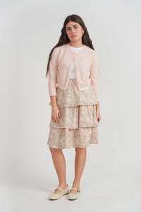 Girls Cotton Knit Crochet Cardigan