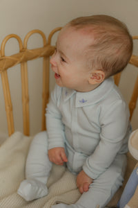 Baby Boys Cotton Rib Modal Fake Front Opening Onesie