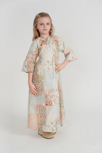 Girls Patchwork Print Robe