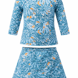 Girls 3/4 Sleeve Printed Swim Set