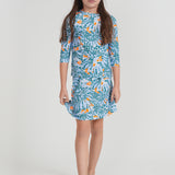 Girls 3/4 Sleeve Printed Swim Set