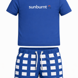 Checked Print Swim Set For Boy