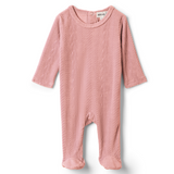 Baby Cable Textured Velour Romper