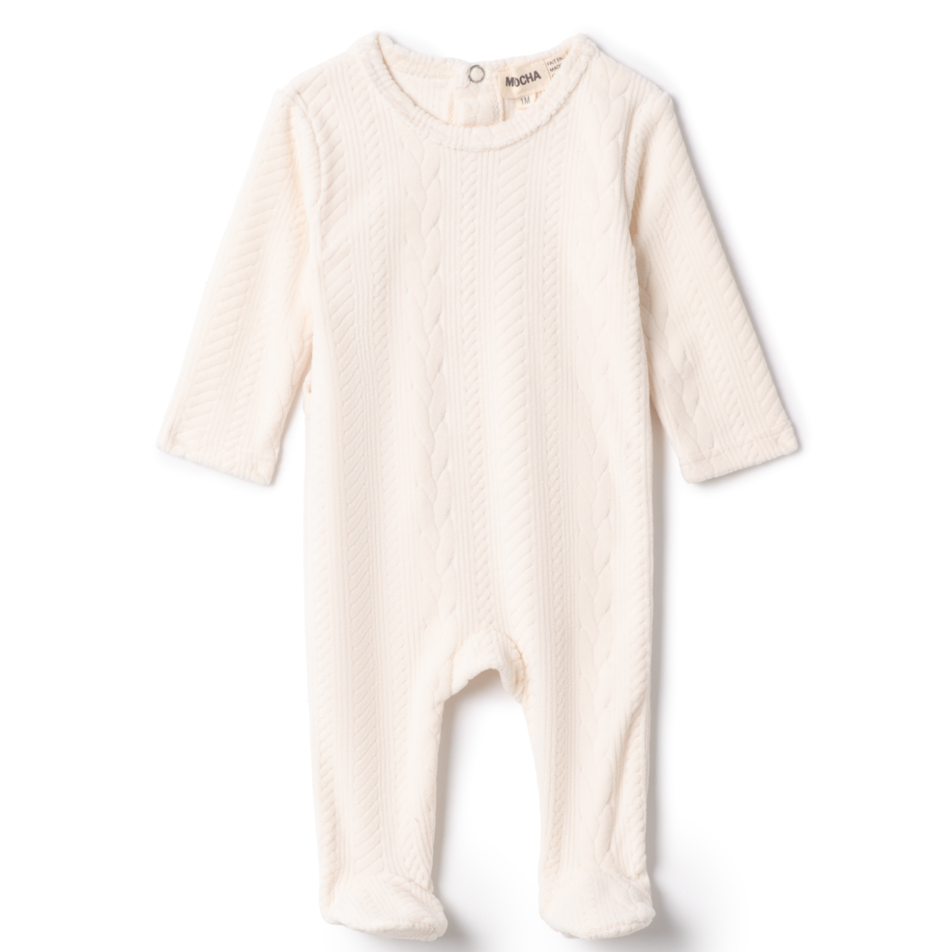 Baby Cable Textured Velour Romper