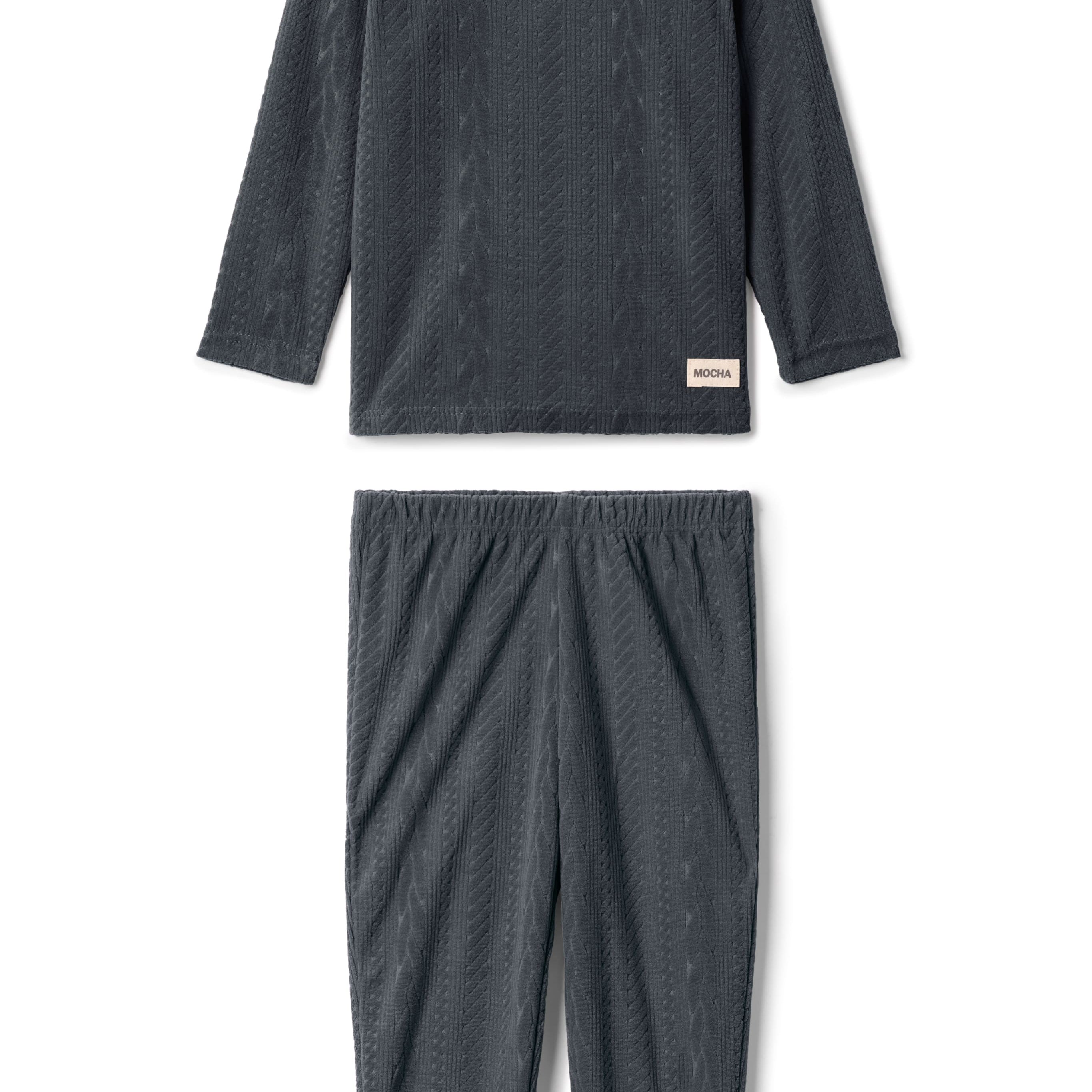 Cable Textured Velour Long Set