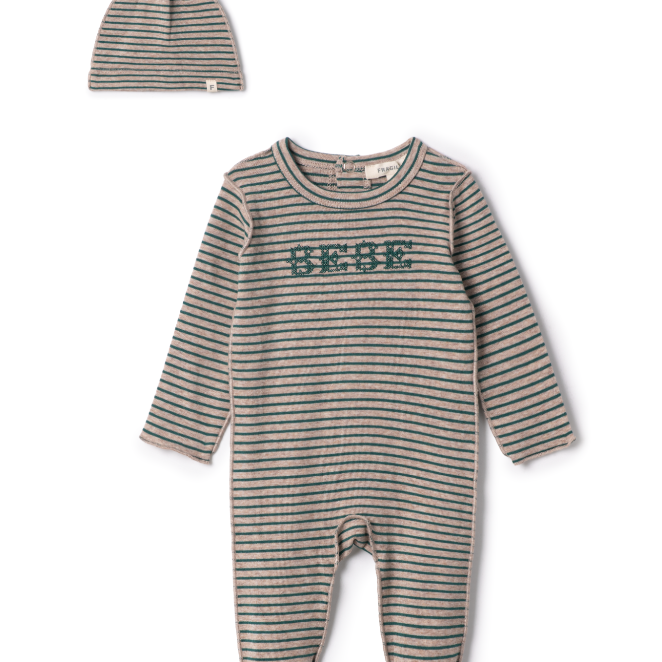 Stripe Stretch Jersey Baby Romper Set