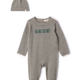 Stripe Stretch Jersey Baby Romper Set