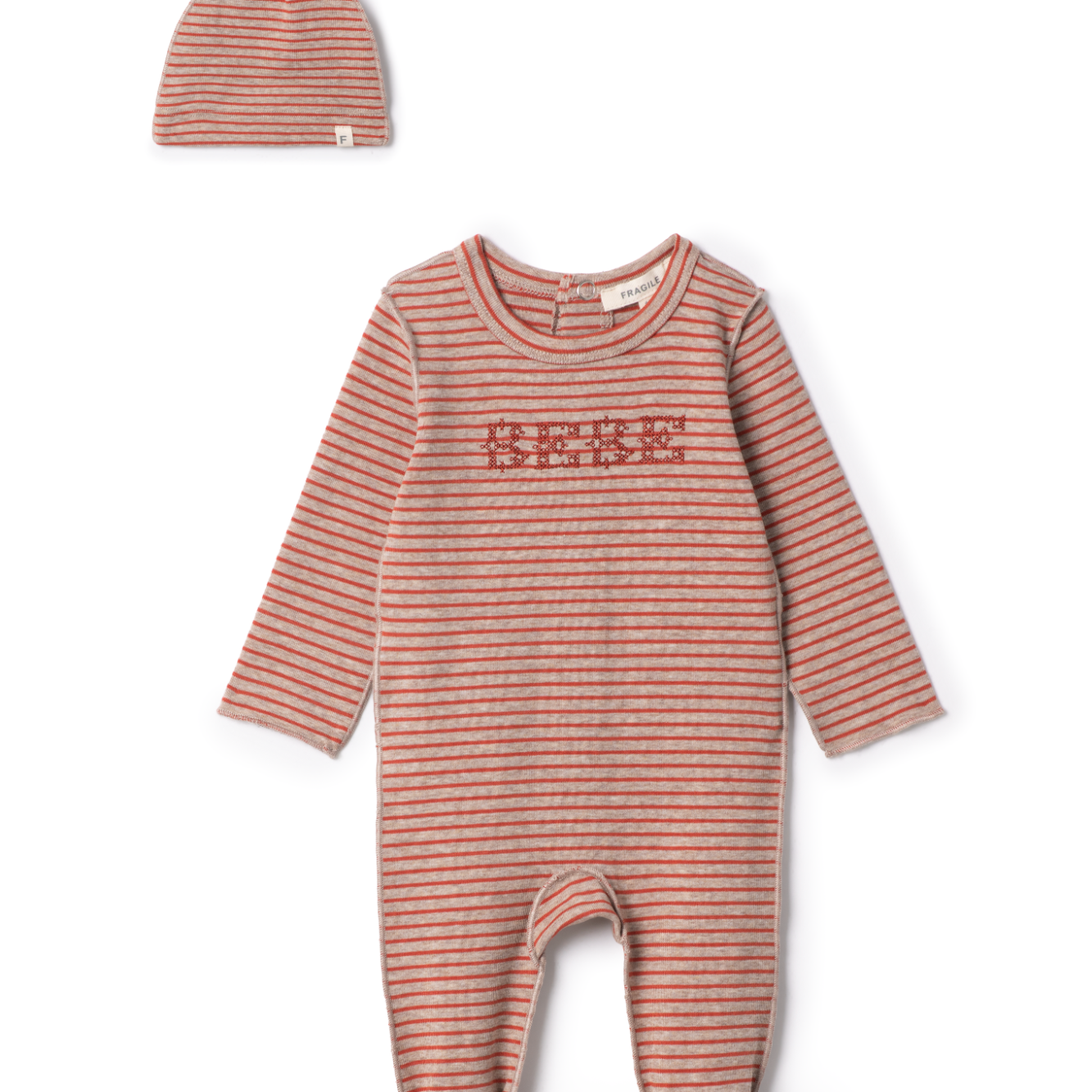 Stripe Stretch Jersey Baby Romper Set