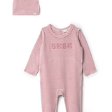 Baby Brushed Stripe Stretch Jesrsey Baby Romper Set