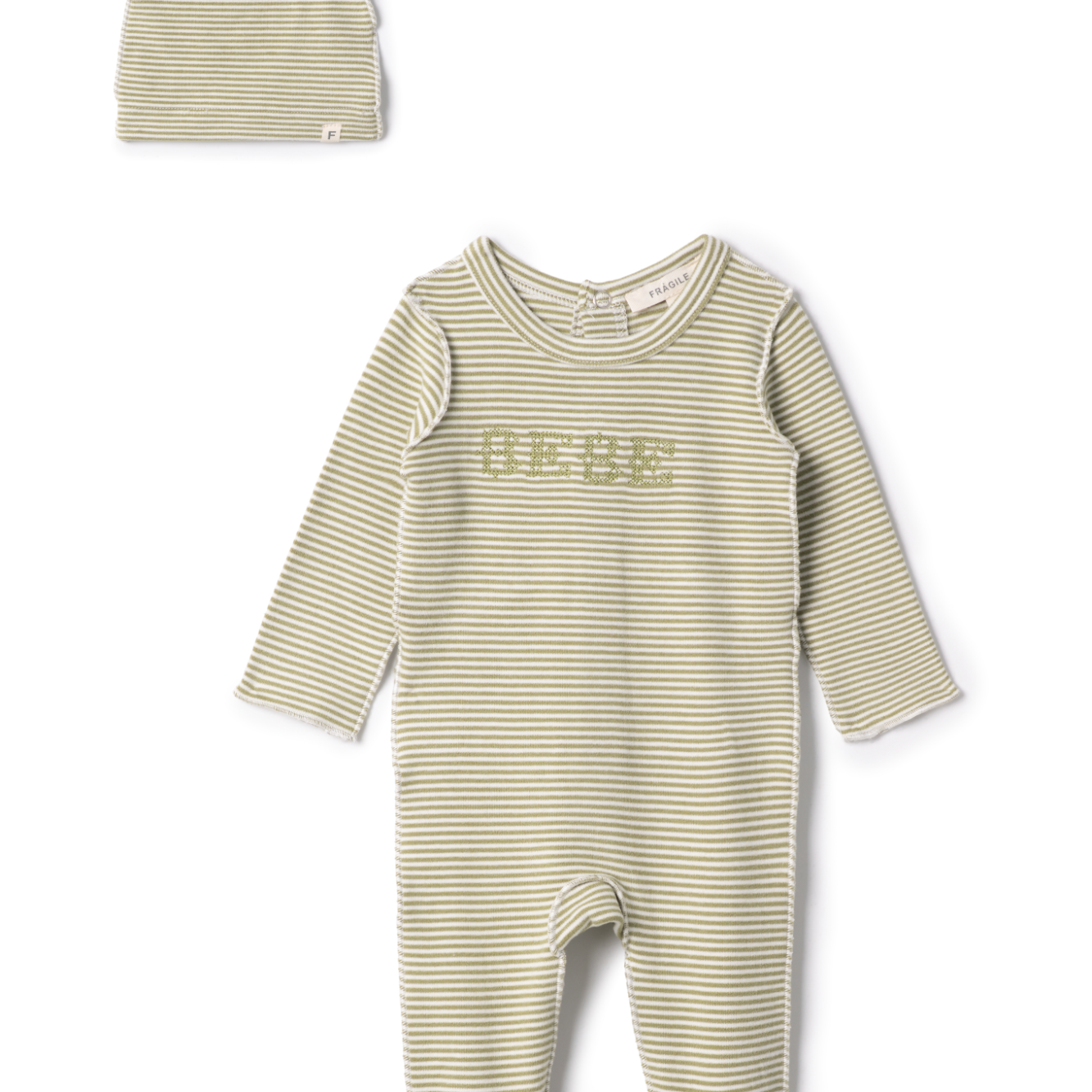 Baby Brushed Stripe Stretch Jesrsey Baby Romper Set