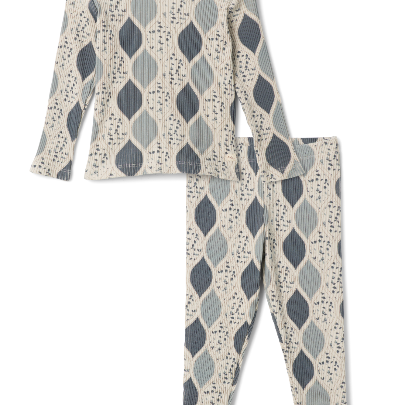 Boys 2 PC Long Set With 3X3 Rib With Print
