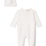 Baby Velour Romper Set With Small Print
