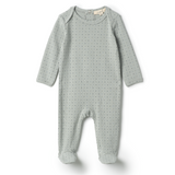 Baby Multi Print Romper With Overlap At Shoulders