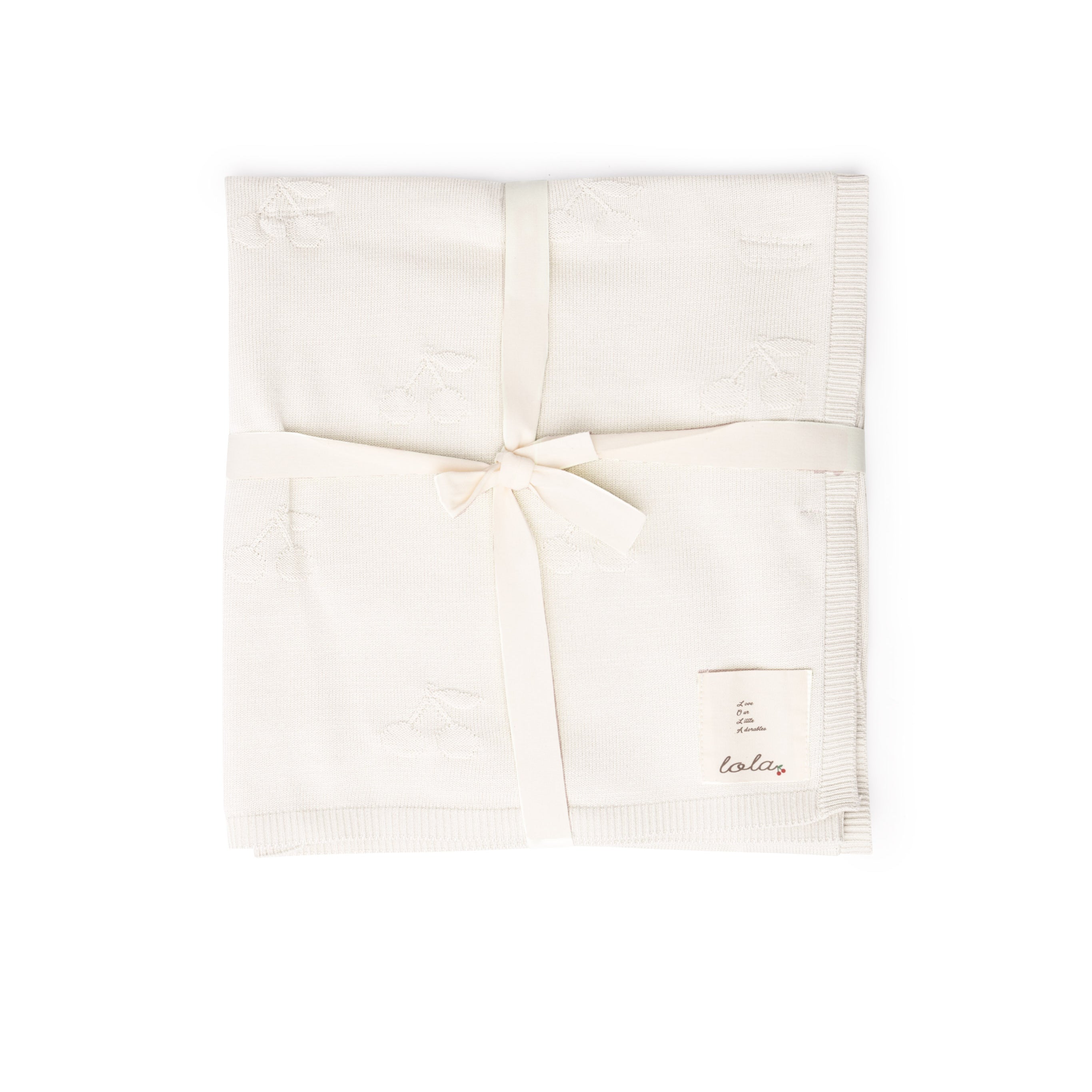 Baby Blanket In Jersey Knit With Cherries