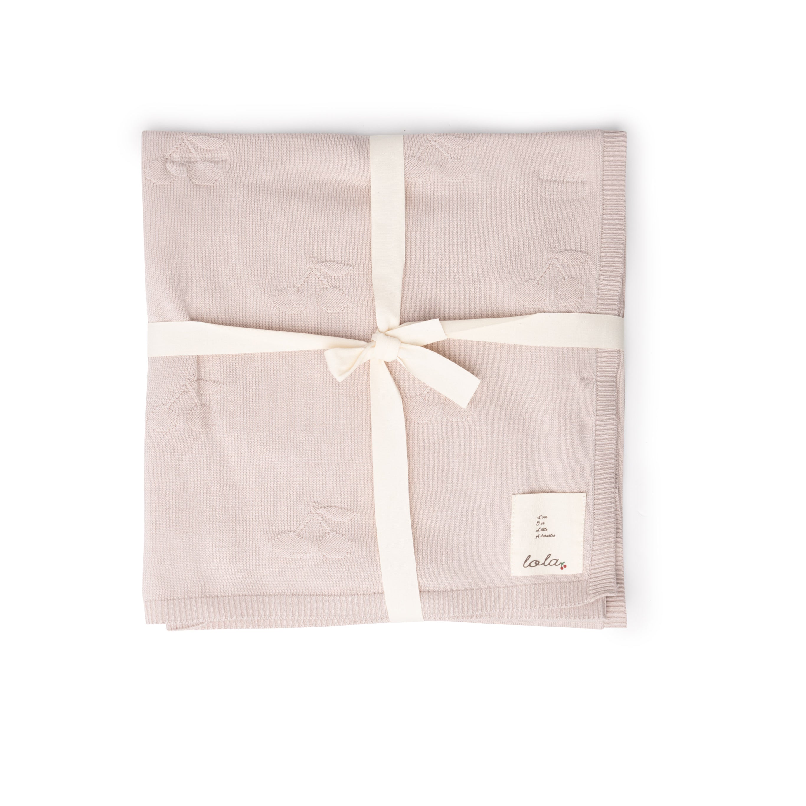 Baby Blanket In Jersey Knit With Cherries