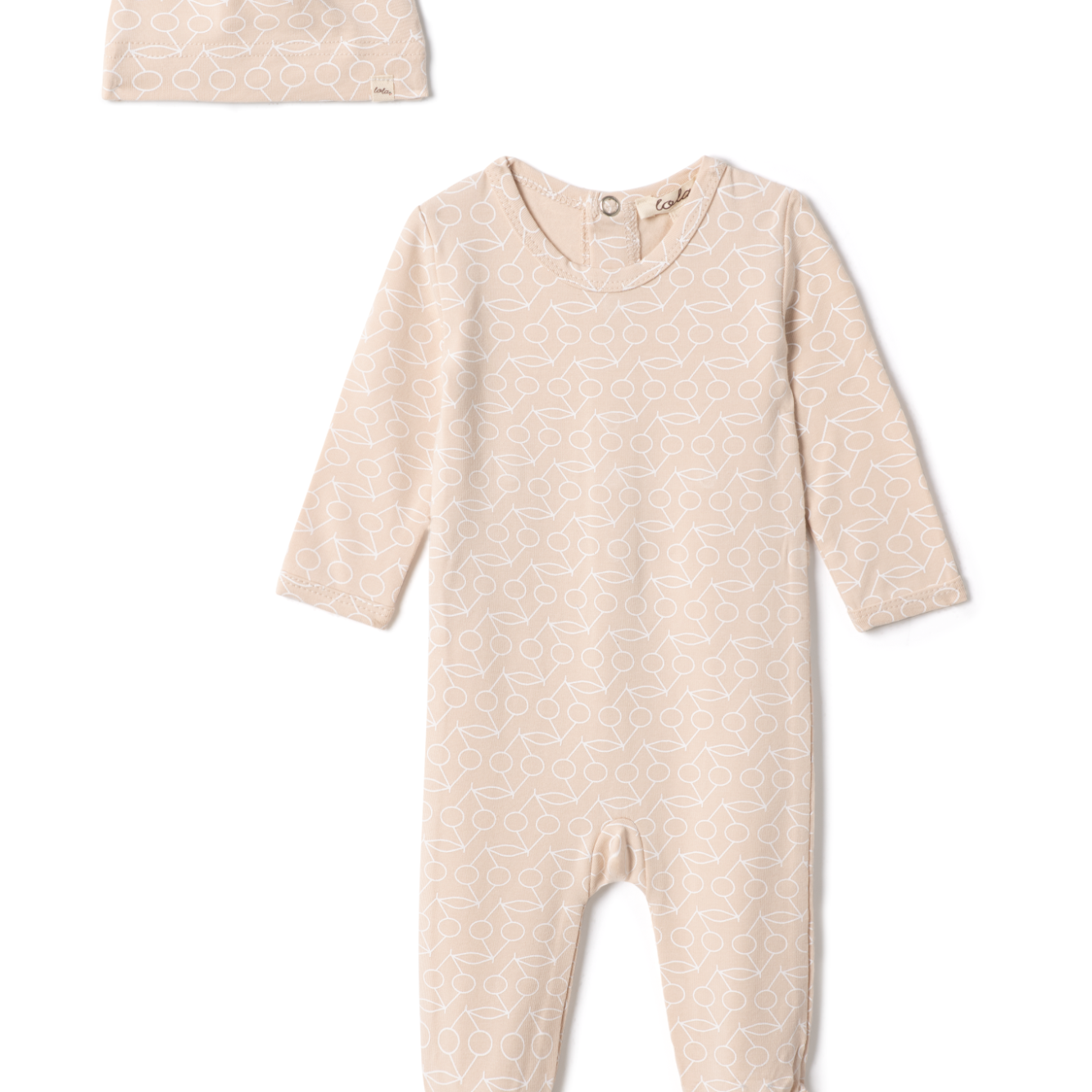 Baby Romper Set With Cherry Print