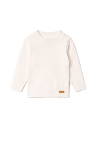 Jersey Knit Top With Mock Neck