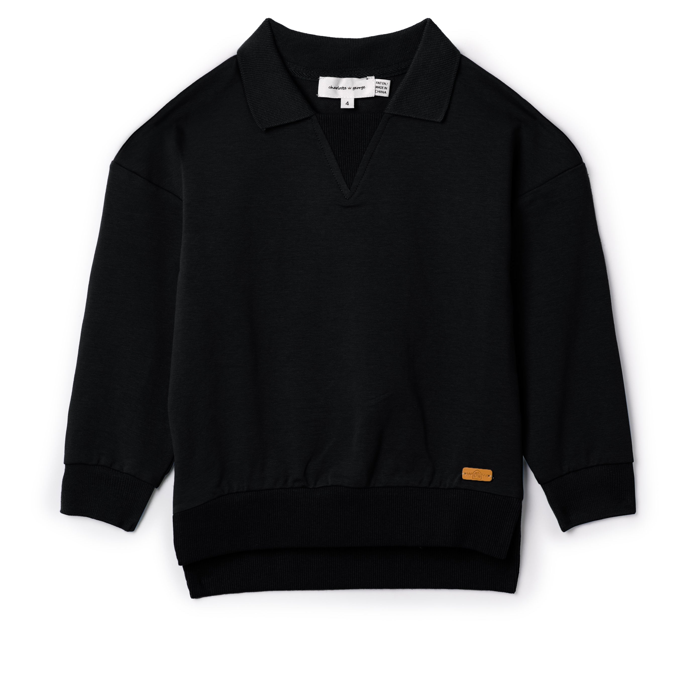 Top With French Fleece And 2X2 Rib Sleeves