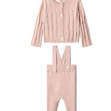 Girls High Waist Overall Knit Set