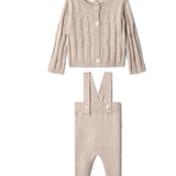 Girls High Waist Overall Knit Set