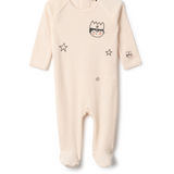 Baby Romper With Boy Faces Print
