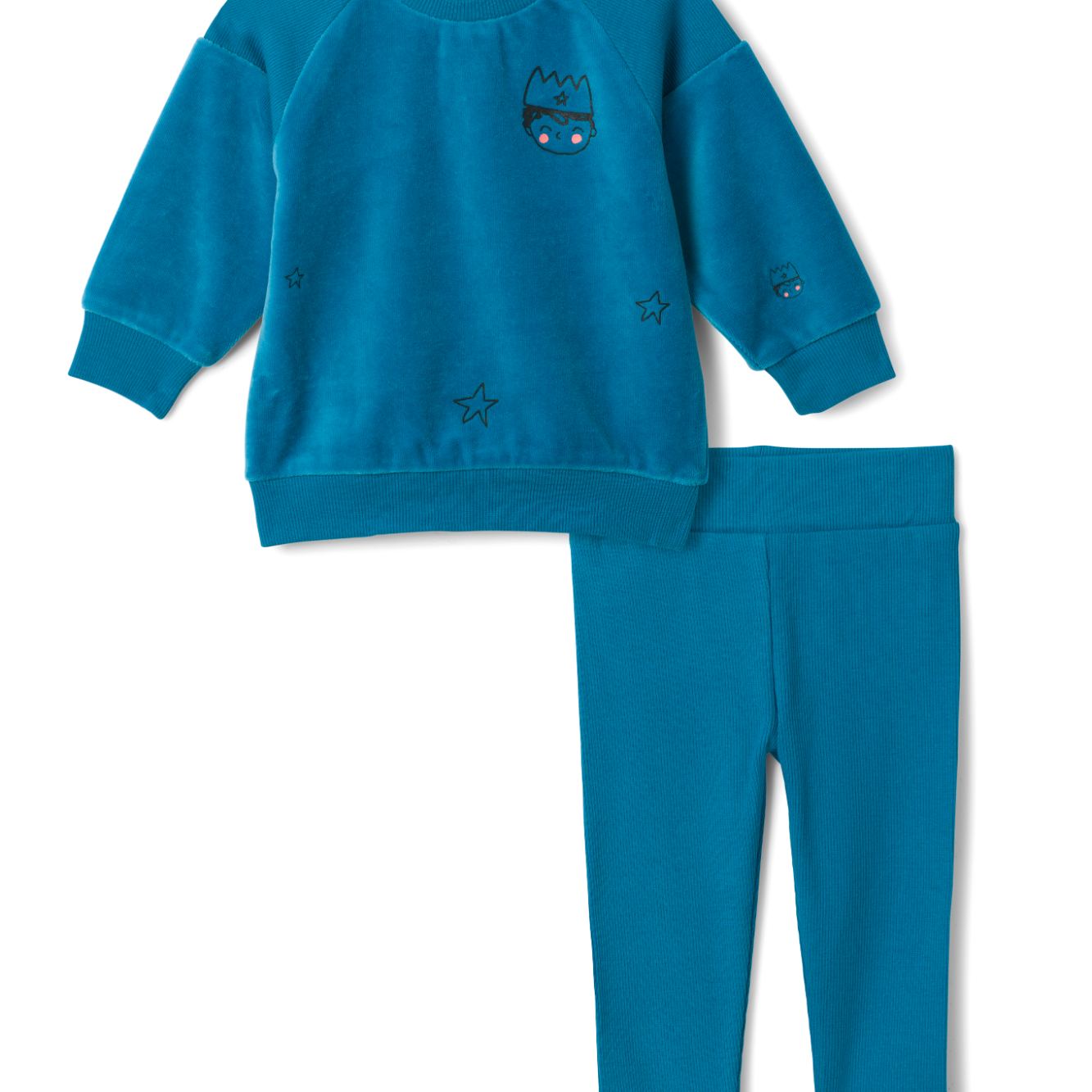 Boy Faces Print 2 PCS Set