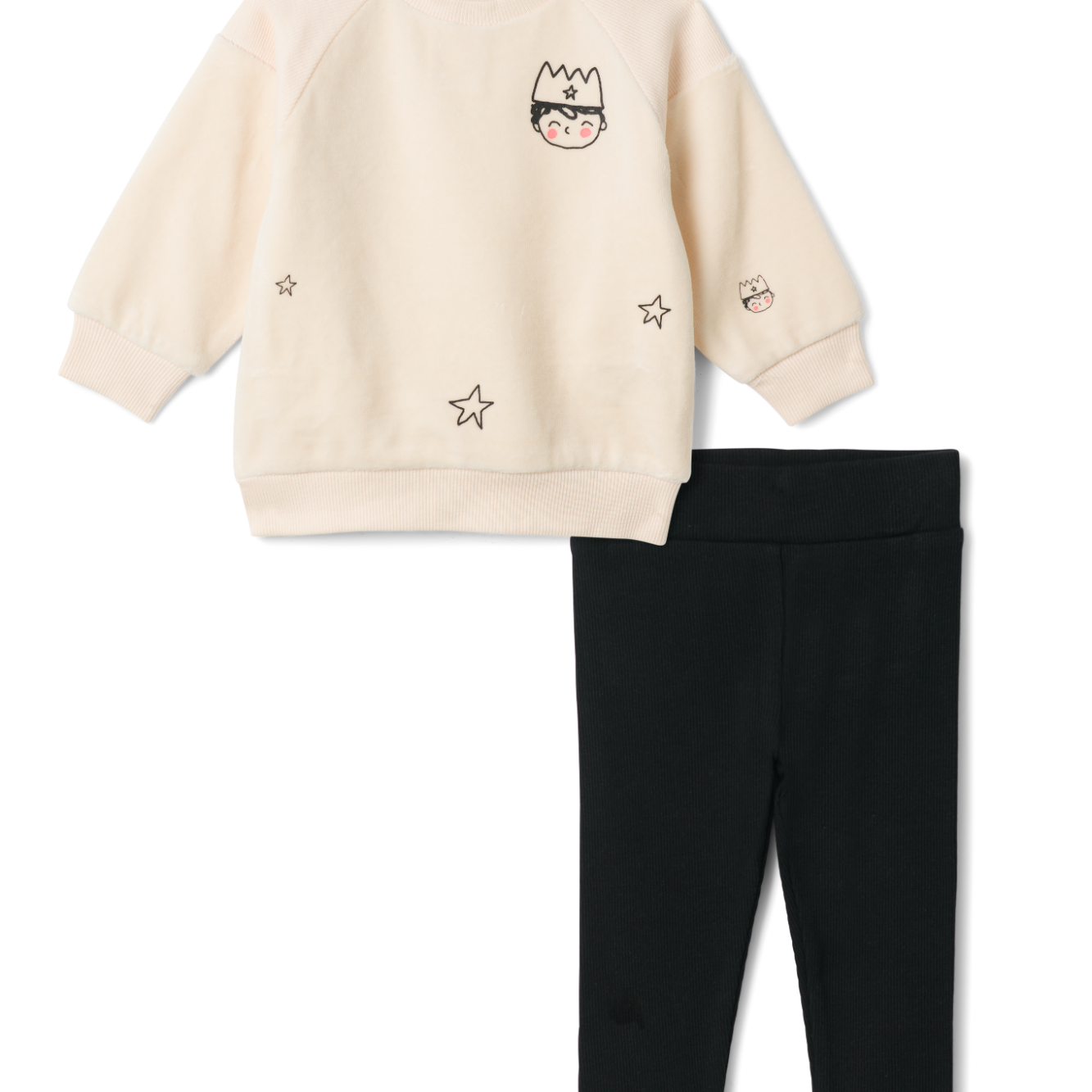 Boy Faces Print 2 PCS Set