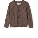 Boys V Neck Cardigan In Knit