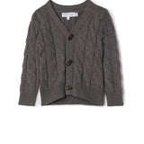 Boys V Neck Cardigan In Knit