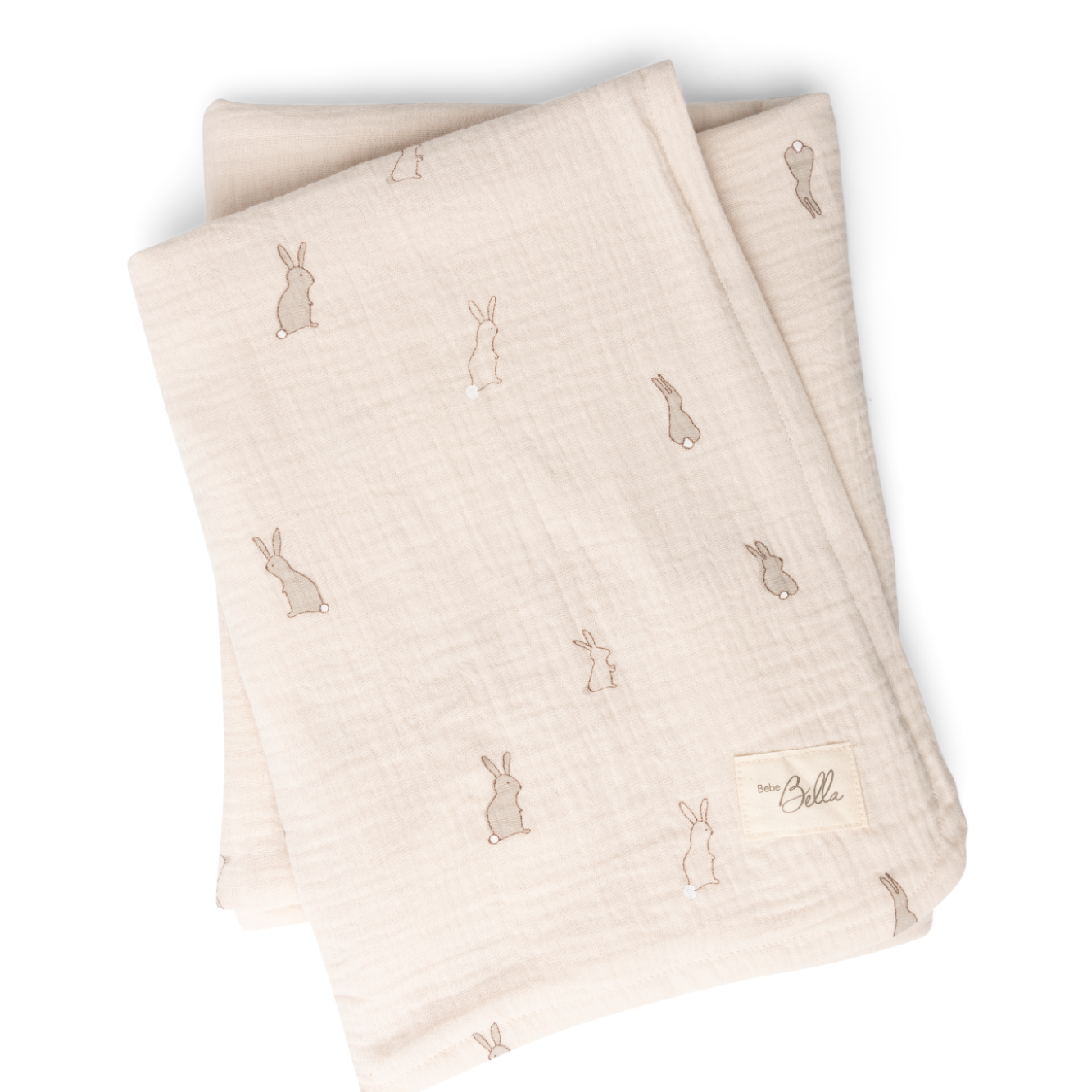 Baby Cotton Gauze Swaddle With Bunnies All Over Print