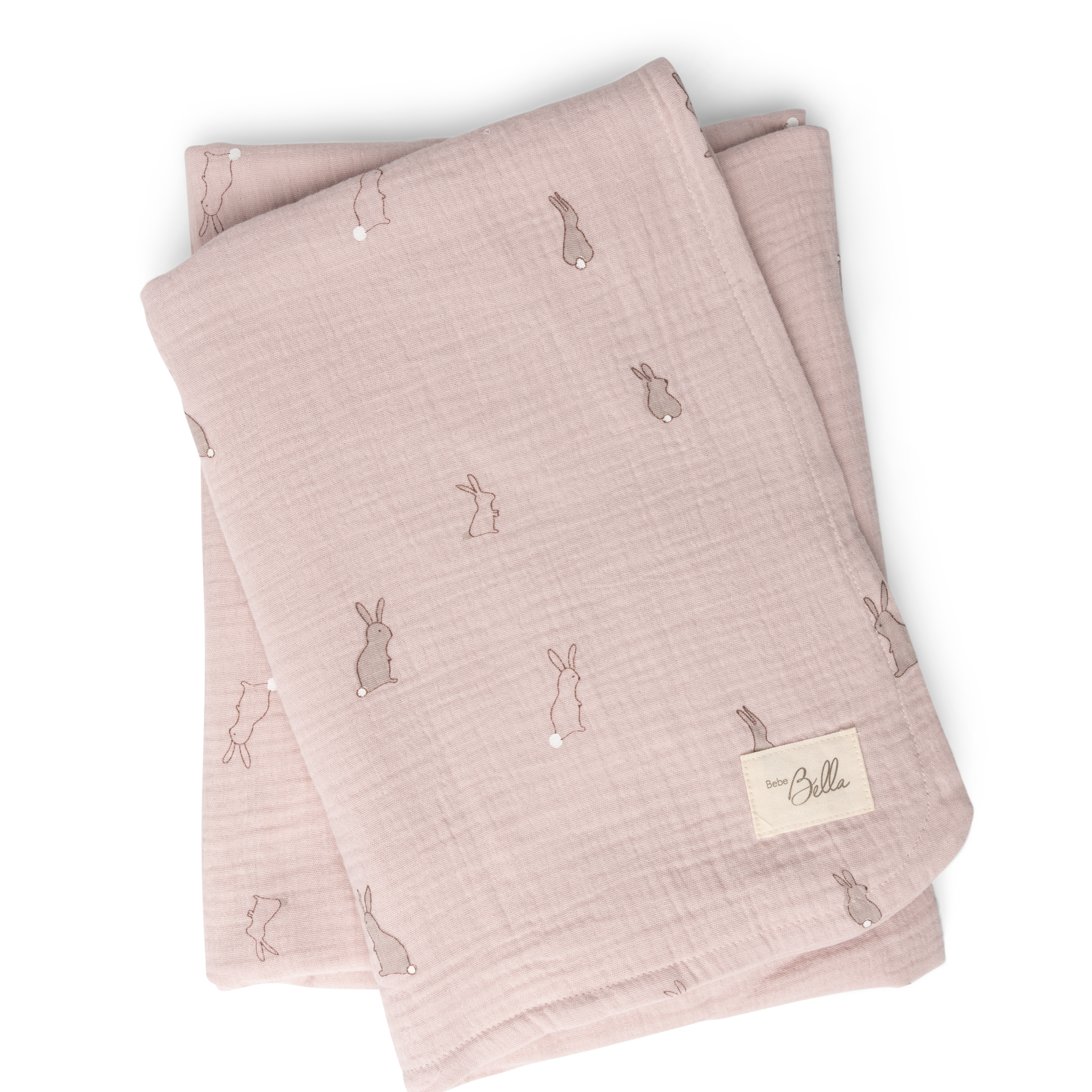 Baby Cotton Gauze Swaddle With Bunnies All Over Print