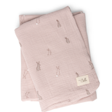 Baby Cotton Gauze Swaddle With Bunnies All Over Print