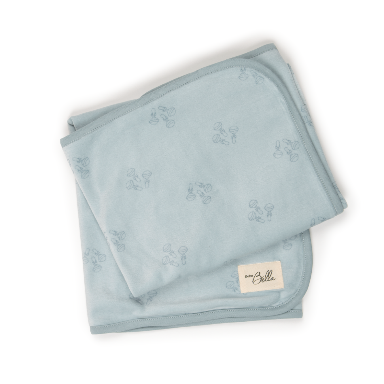 Baby Rattle Print Velour Blanket