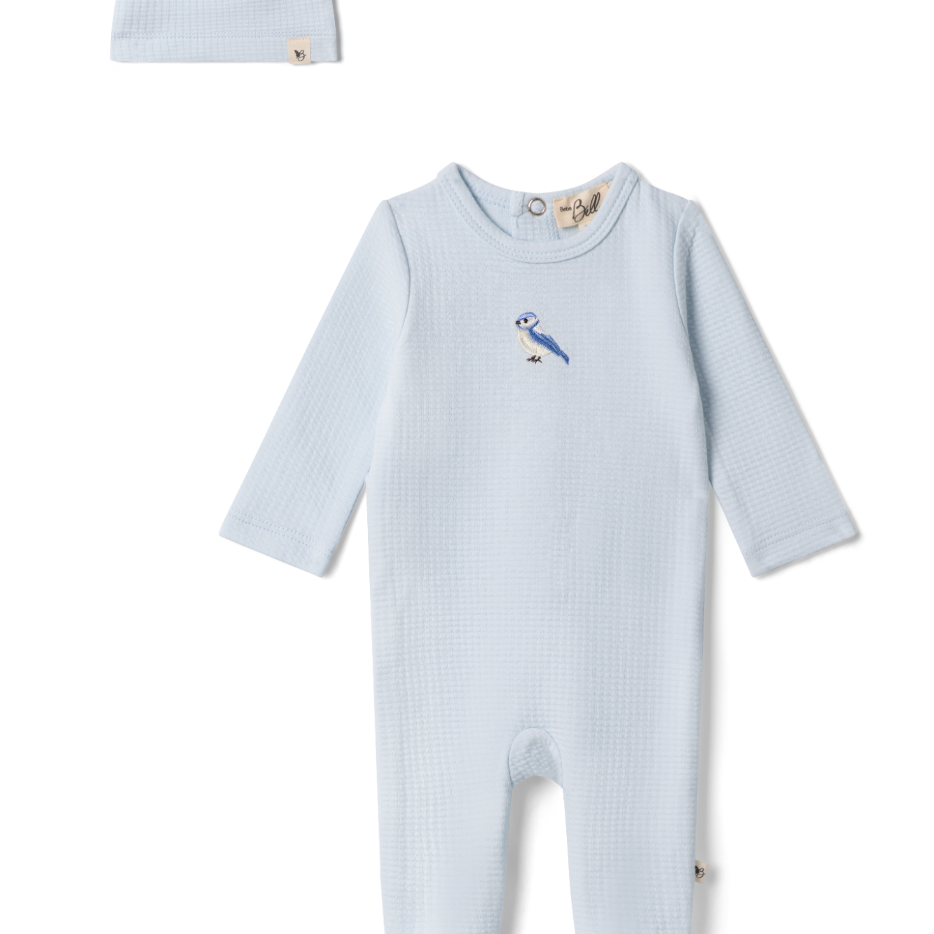 Baby Soft Checkered With Bird Applique