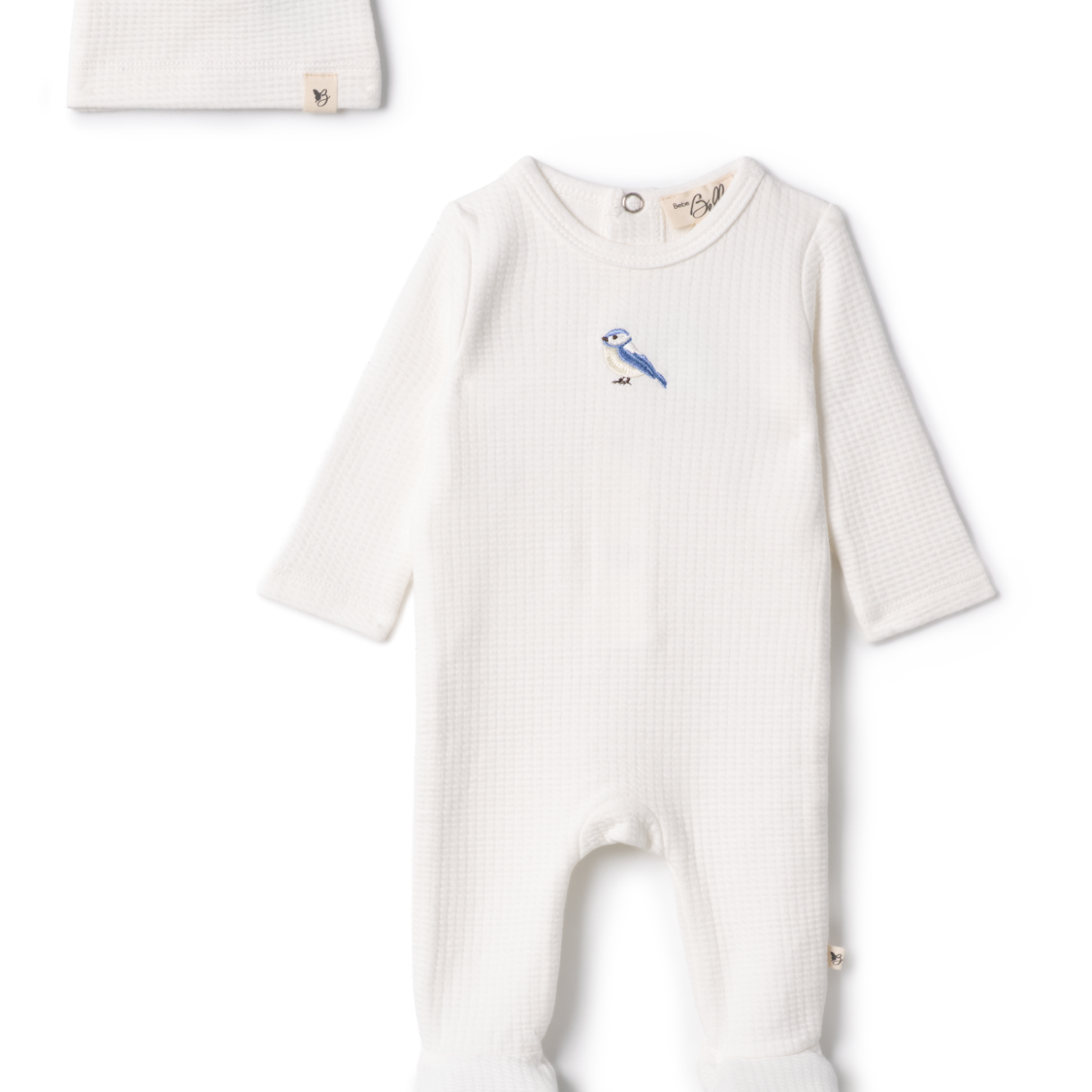 Baby Soft Checkered With Bird Applique