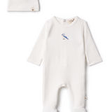 Baby Soft Checkered With Bird Applique