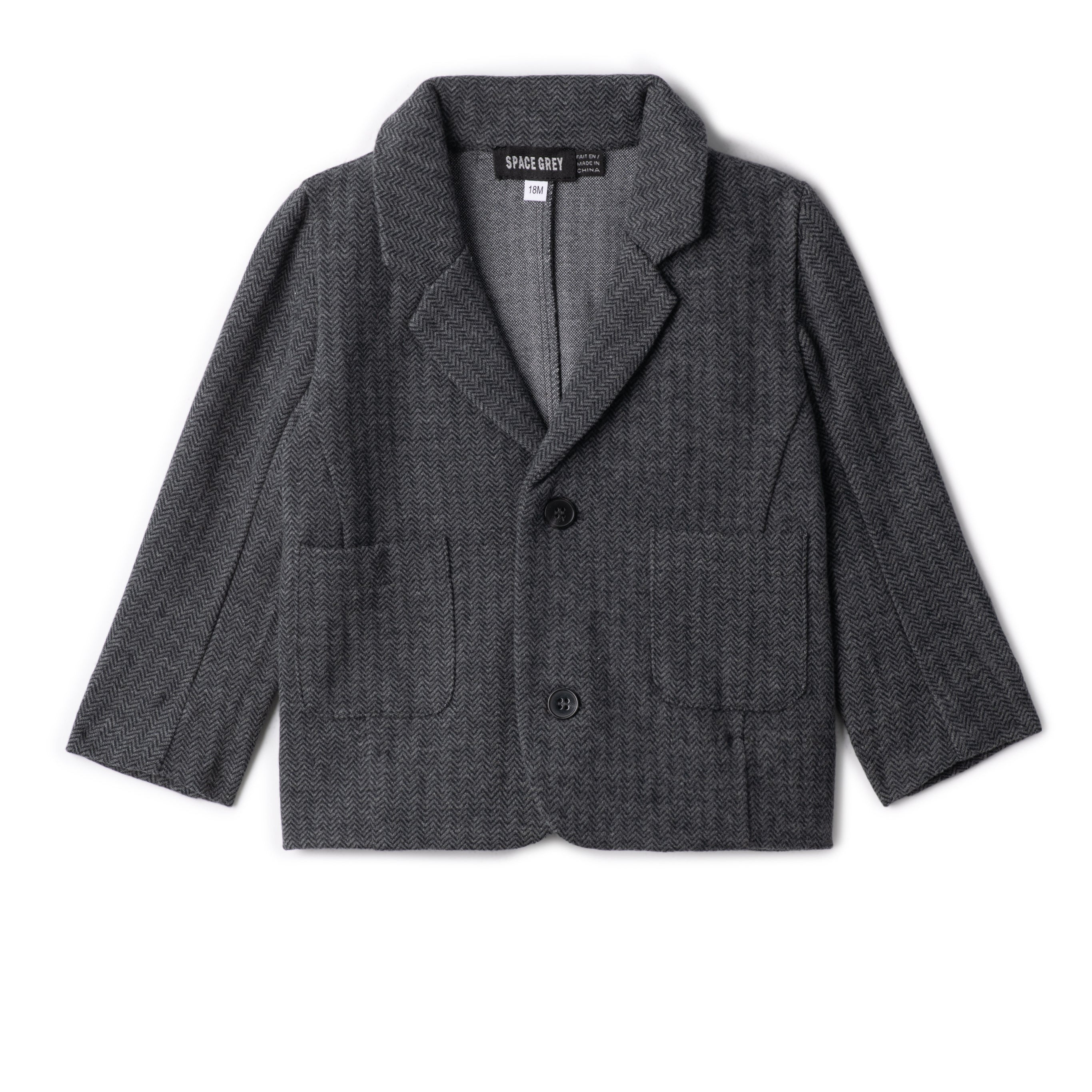 Boys Stretch herringbone Blazer