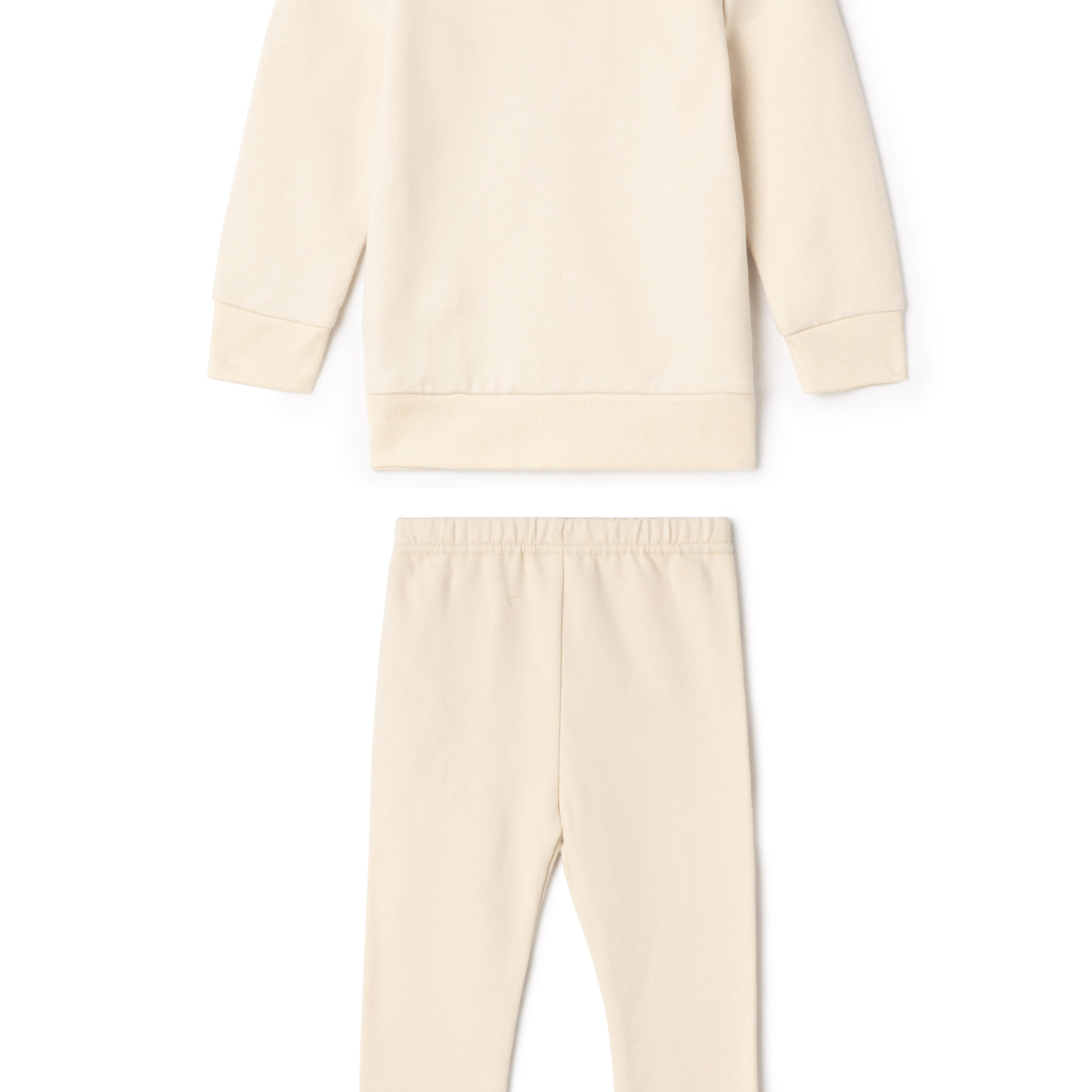 Baby Girls 2 PC Set French Fleece Sweater With Collar And Leggings