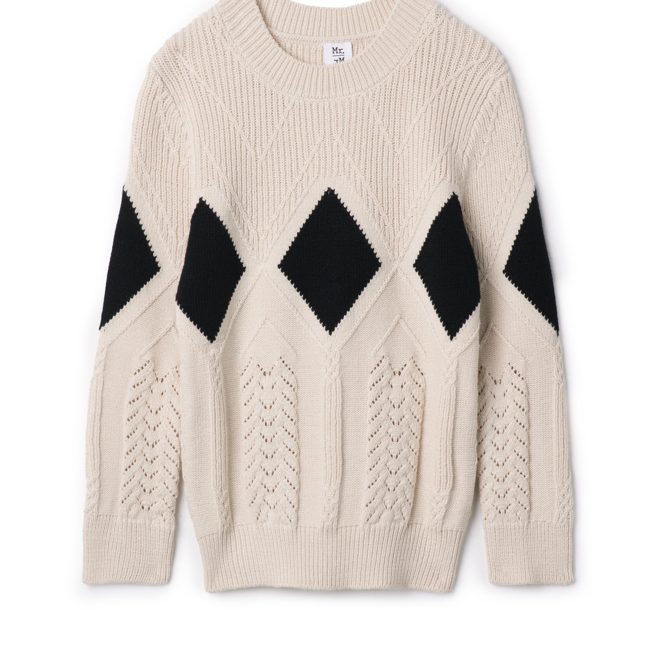 Boys Diamond Pointelle Knit Sweater