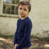 Boys 1/2 And 1/2 Knit Sweater