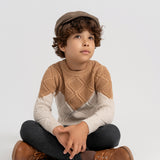 Boys Knit Sweater With Big Diamonds