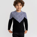 Boys Knit Sweater With Big Diamonds