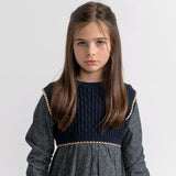 Girls Woven Dress With Removable Knit Vest