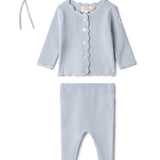 Baby Knit Set With Crochet Trim