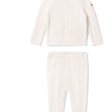 Baby Braided Pointelle Pompom Knit 2 PCS