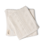 Baby Braided Pointelle Pompom Knit Blanket